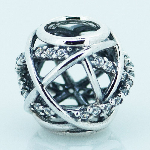Pierced Galaxy Sterling Silver Bead