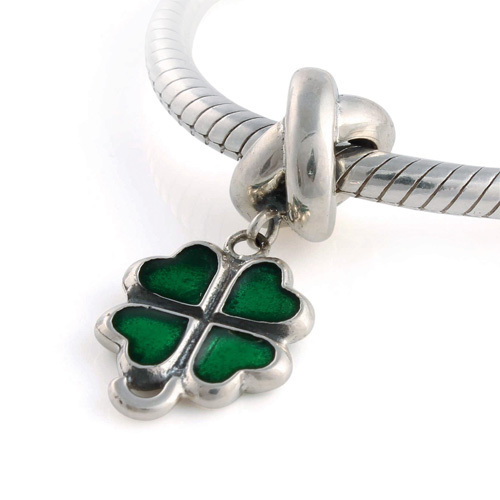 Four-leaf Clover Sterling Silver Bead