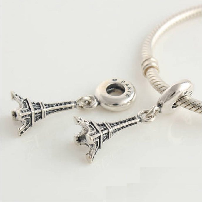 Genuine Sterling Silver Beads, Eiffel Tower Charms