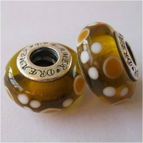 Sterling Silver Glass Charms Bead