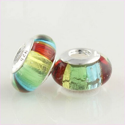 Authentic Sterling Silver Murano Glass Bead