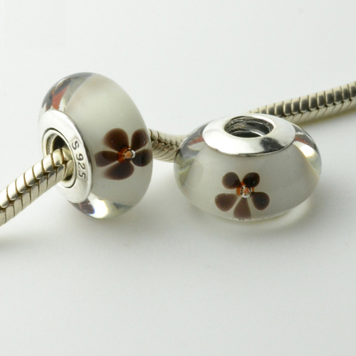 Authentic Sterling Silver Murano Glass Bead