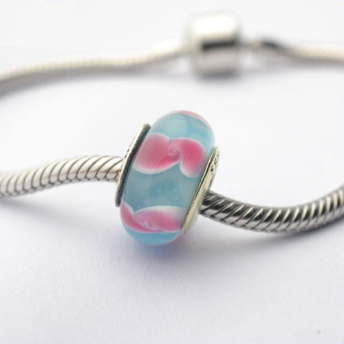Authentic Sterling Silver Murano Glass Bead