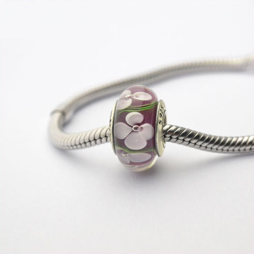 Authentic Sterling Silver Murano Glass Bead