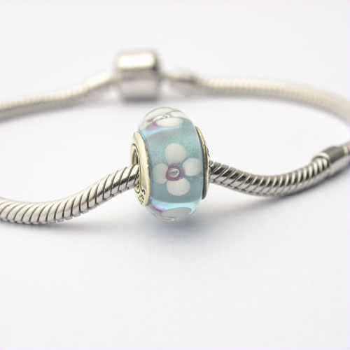Authentic Sterling Silver Murano Glass Bead