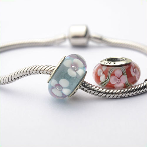 Authentic Sterling Silver Murano Glass Bead