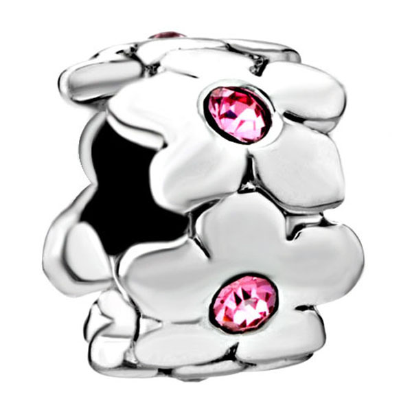 Flowers Sterling Silver Bead