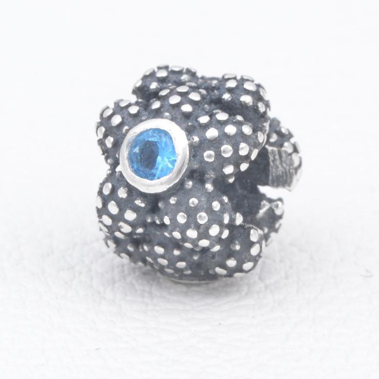 Black Flowers Sterling Silver Charms