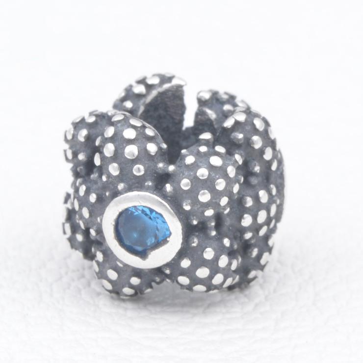 Black Flowers Sterling Silver Charms