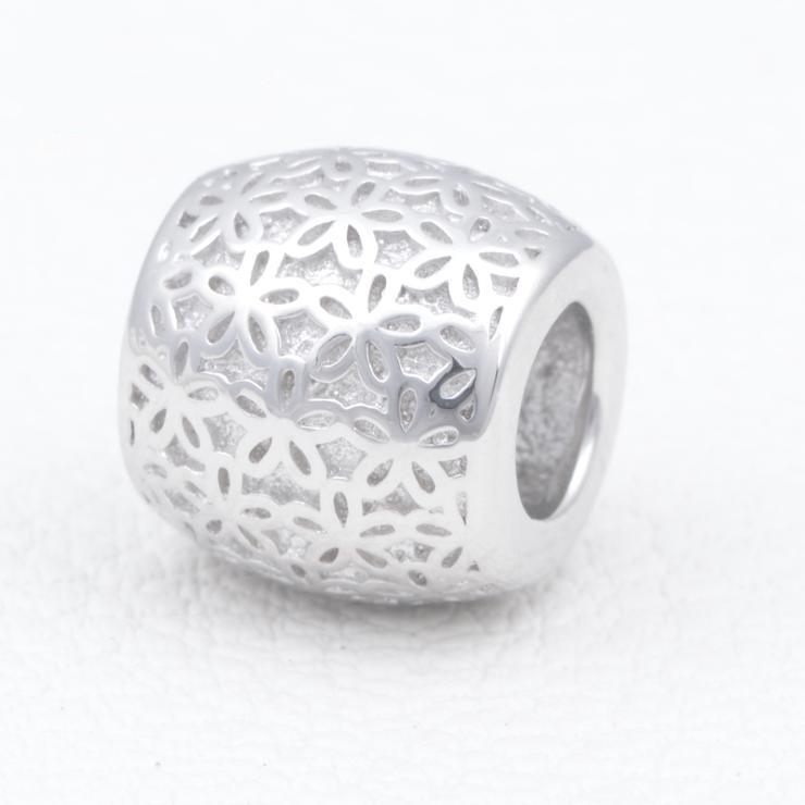 Flower Patterned Sterling Silver Charms