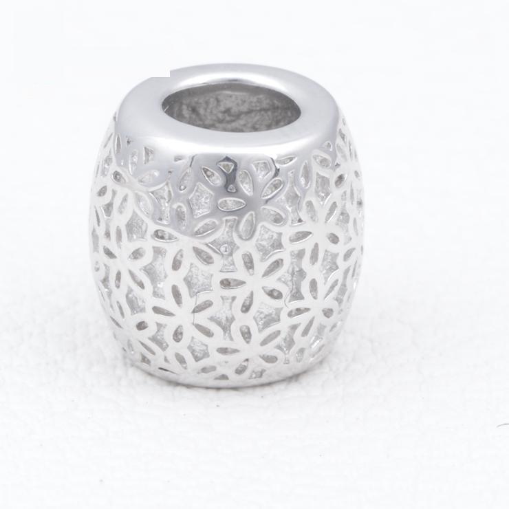 Flower Patterned Sterling Silver Charms
