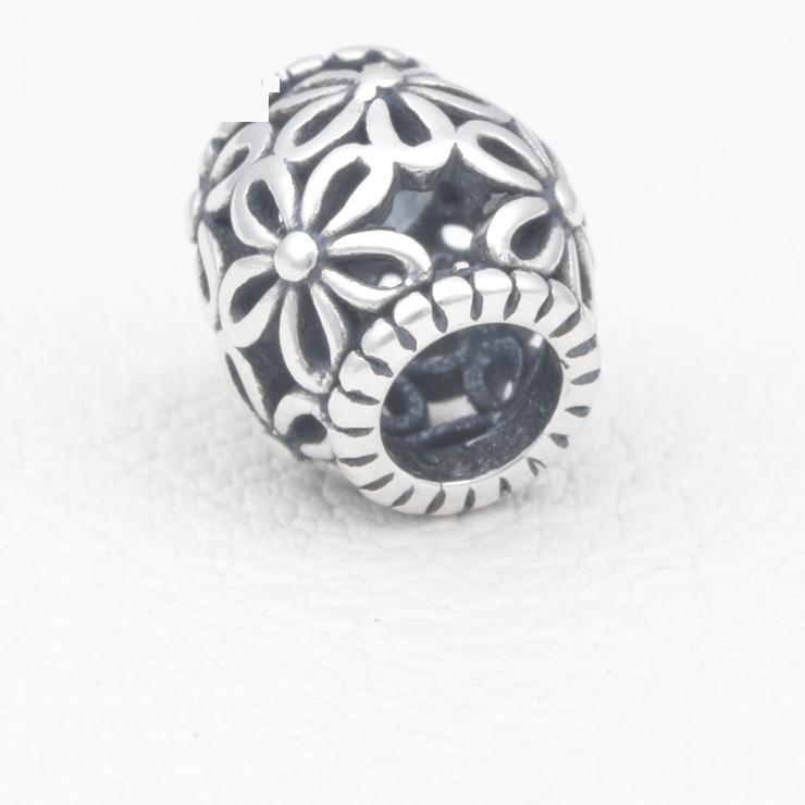 Flower Patterned Sterling Silver Charms