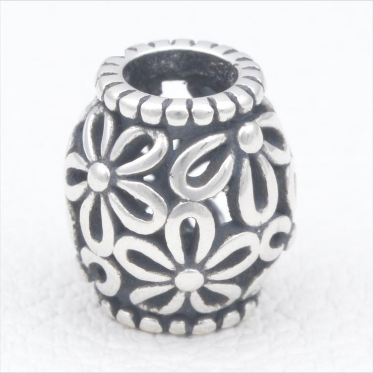 Flower Patterned Sterling Silver Charms