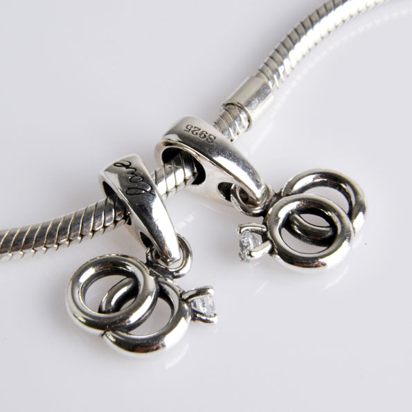 Diamond Rings Sterling Silver Charms