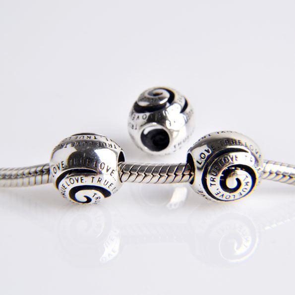 Spiral Text Sterling Silver Charms