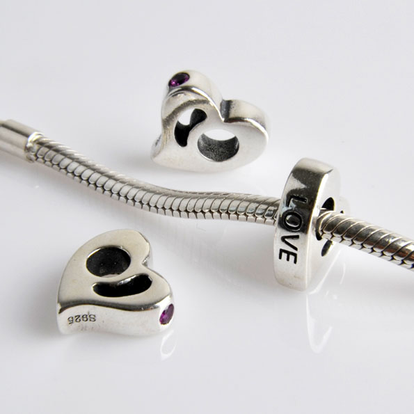 Love Heart Sterling Silver Charms