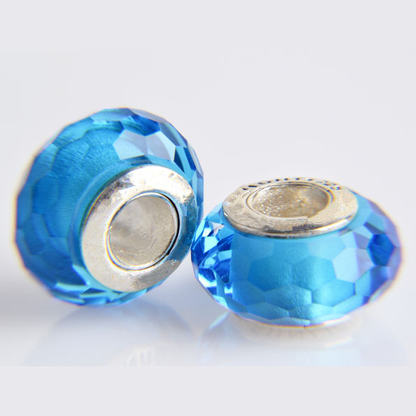 Sky Blue Sterling Silver Murano Glass Bead