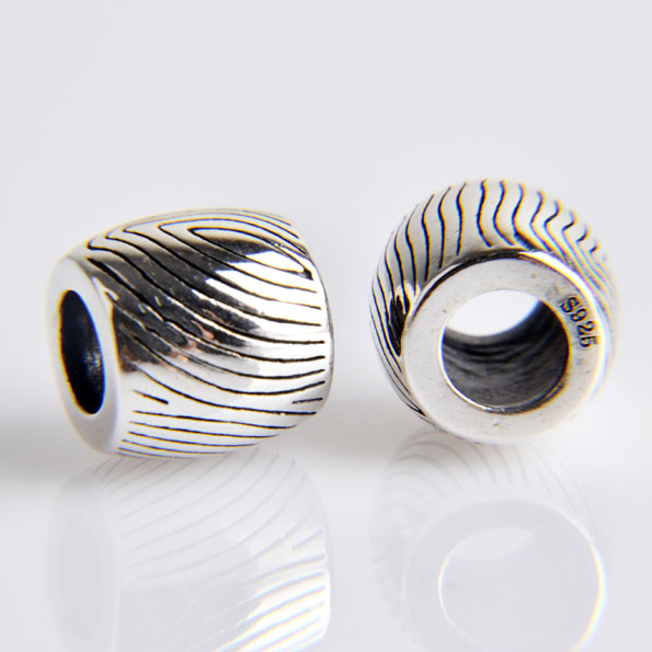 Wood Grain Sterling Silver Charms