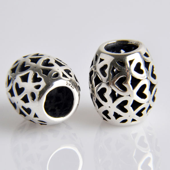 Olive Hearts Sterling Silver Charms