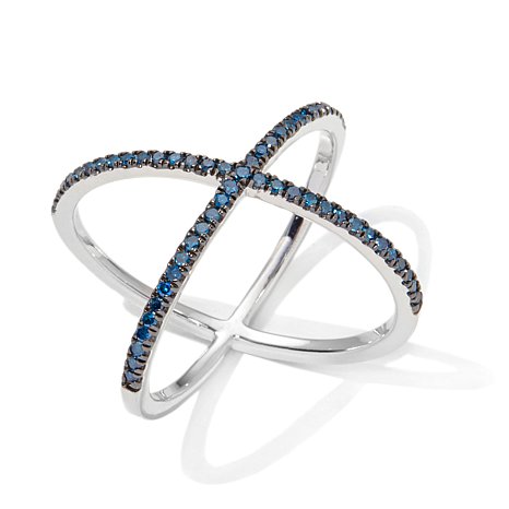Sterling Silver X Ring With Stones