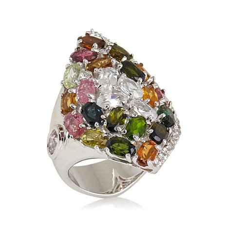 Sterling Silver Ring With Colorful Stones