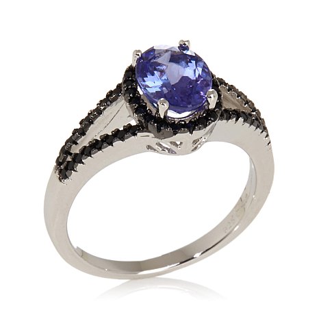 Sterling Silver Ring With Blue Stones