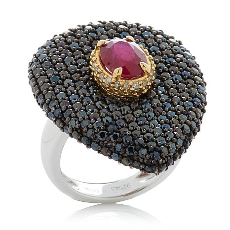 Sterling Silver Ring With Red Gemstone