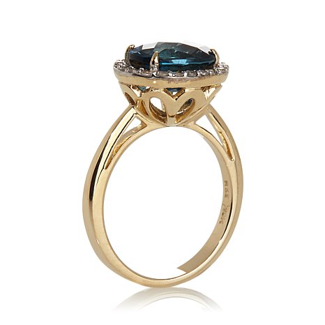 Gold Plated Sterling Silver Ring With Blue Gemstone