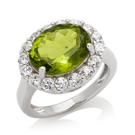 Genuine 925 Silver Ring With Green Gemstone
