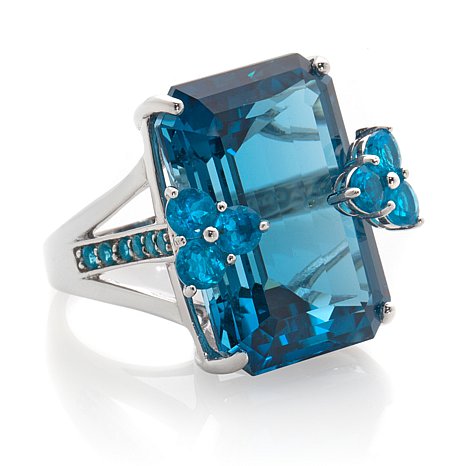 Genuine Sterling Silver Ring With Blue Gemstone