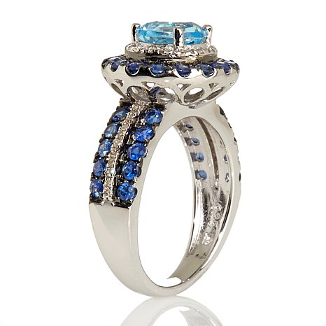 Genuine 925 Sterling Silver Ring With Gorgeous Gemstones