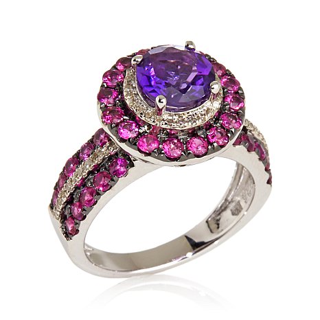Genuine 925 Sterling Silver Ring With Gorgeous Gemstones