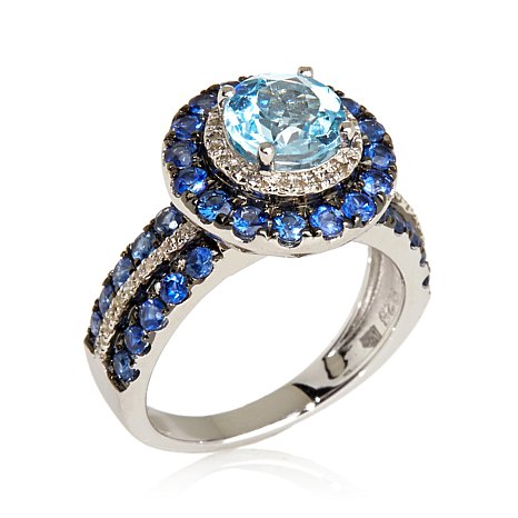 Genuine 925 Sterling Silver Ring With Gorgeous Gemstones