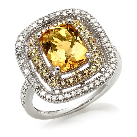 Genuine 925 Sterling Silver Ring With Gorgeous Gemstones