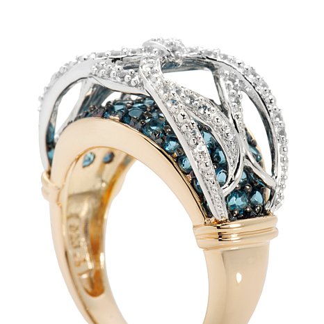 Two Tone Bridge Design Genuine 925 Sterling Silver Ring