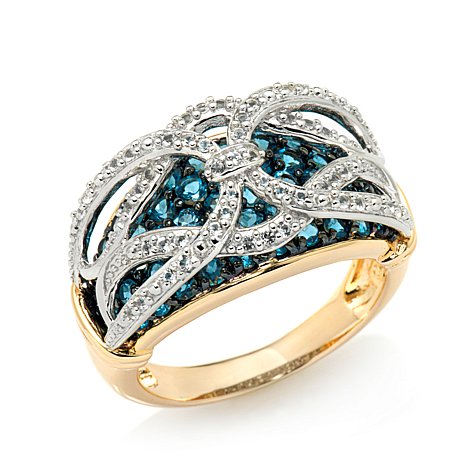 Two Tone Bridge Design Genuine 925 Sterling Silver Ring