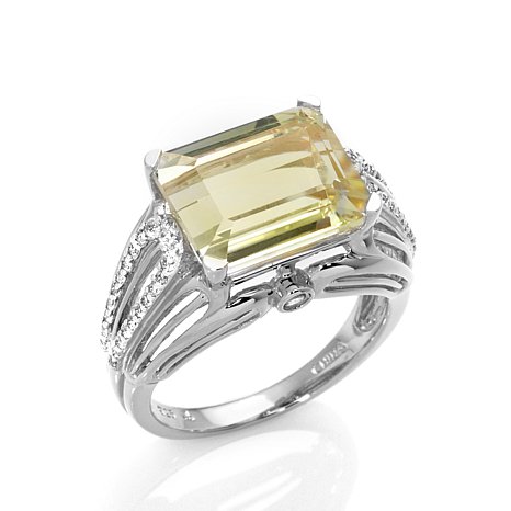 Gold Plated Sterling Silver Ring With Cubic Zirconia Stones