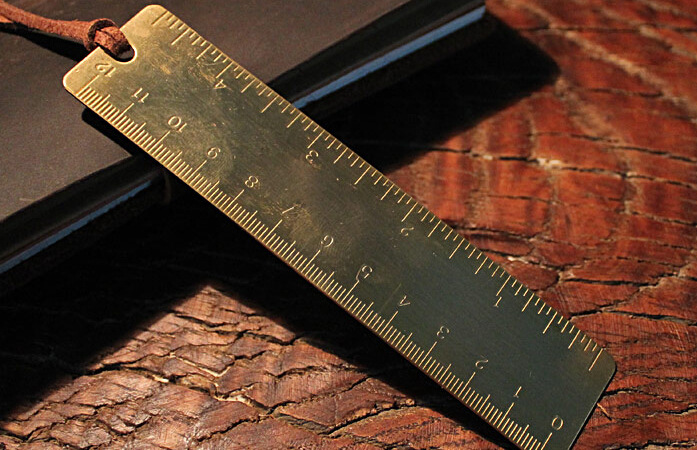 brass metal ruler