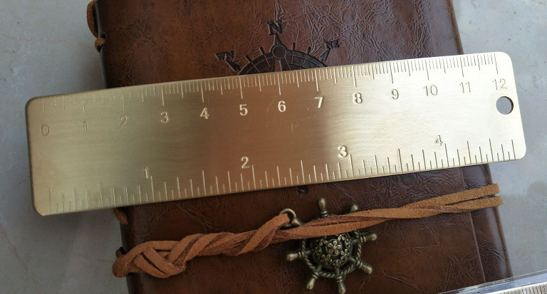 brass metal ruler