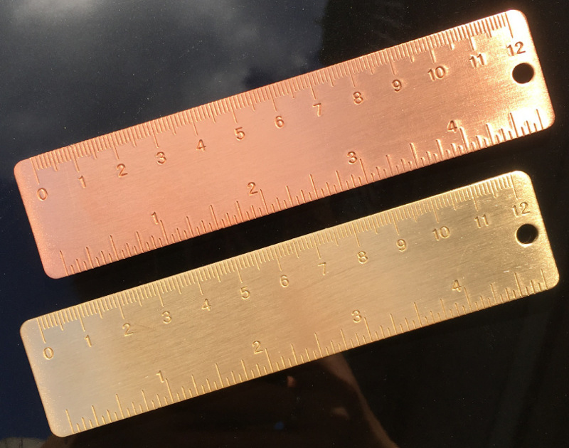 brass metal ruler