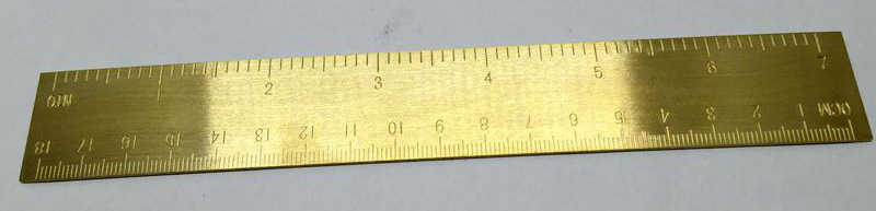 brass metal ruler