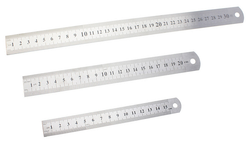 Lifemaison Metric Steel Ruler Double-Sided Scale Stainless Steel Ruler 15-100 cm Ruler