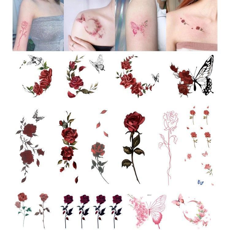 flower temporary tattoo sticker