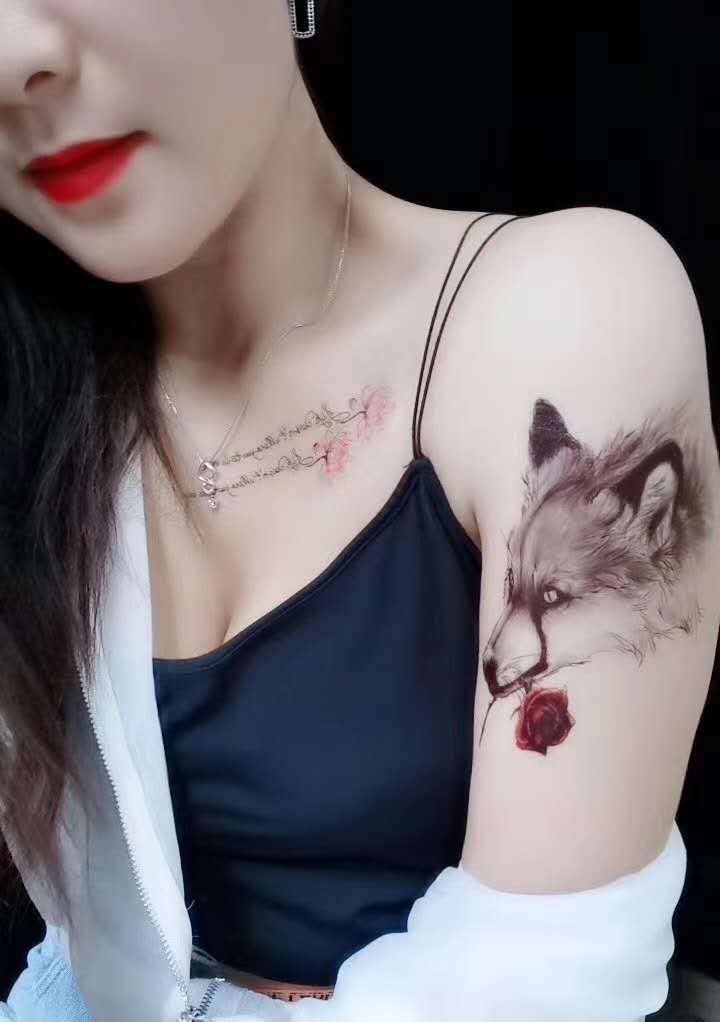 large temporary tattoo sticker fake adult half arm look real