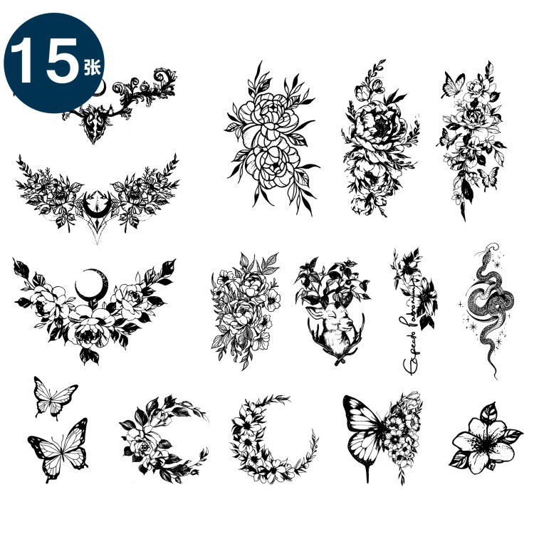 herbal temporary tattoo sticker adult fake look real long lasting flower floral herbal temporary tattoo sticker adult fake look real long lasting flower floral