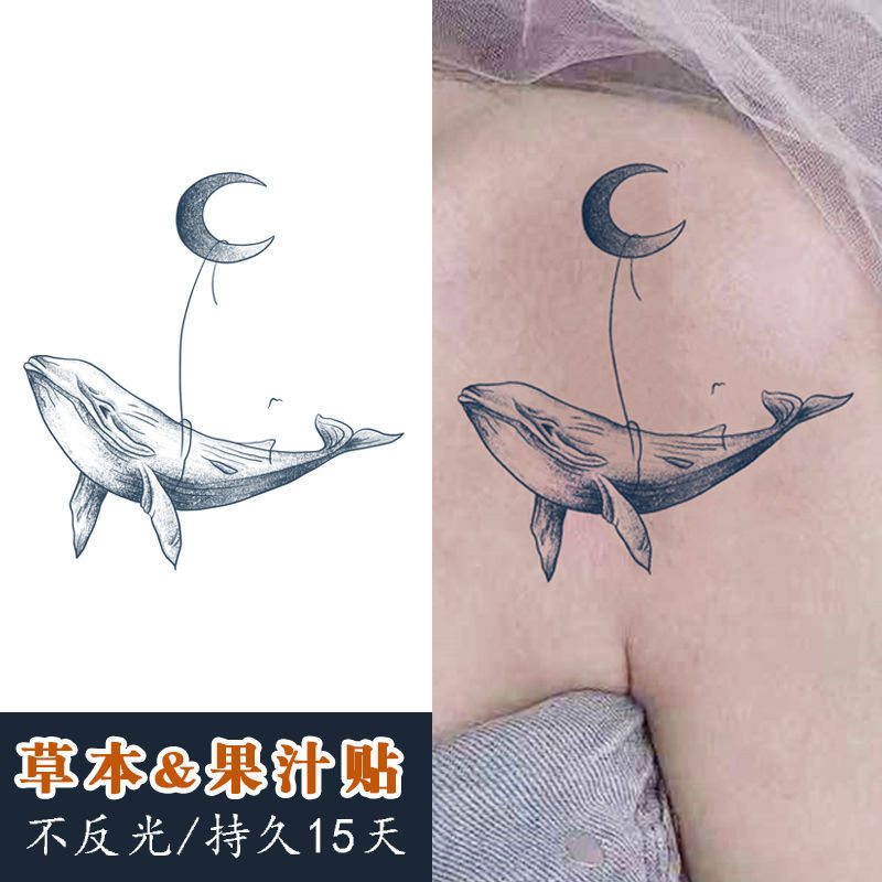herbal temporary tattoo sticker adult fake look real long lasting whale herbal temporary tattoo sticker adult fake look real long lasting whale