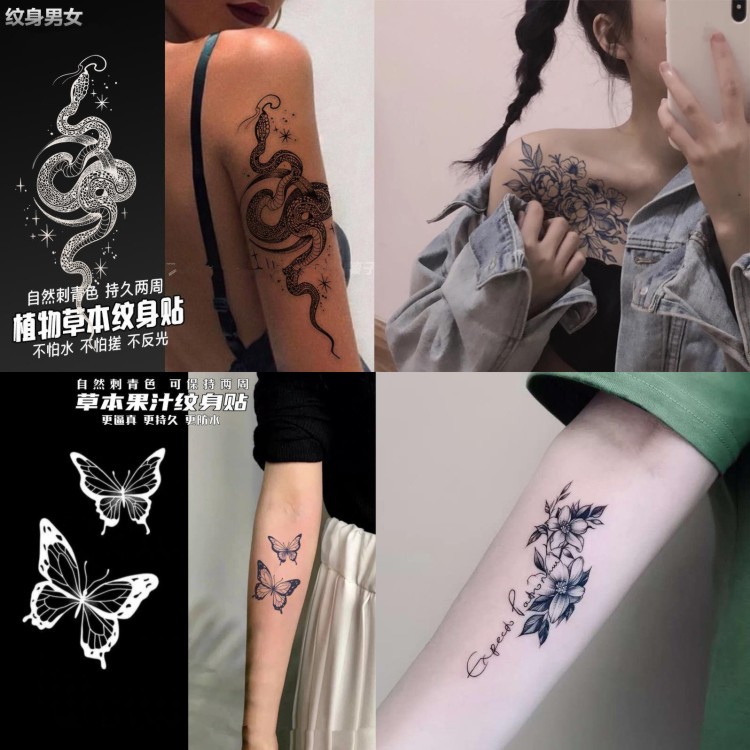 herbal temporary tattoo sticker adult fake look real long lasting flower floral