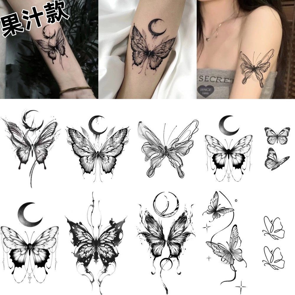 herbal temporary tattoo sticker adult fake look real long lasting butterfly