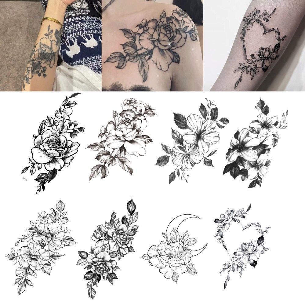 herbal temporary tattoo sticker adult fake look real long lasting flower floral herbal temporary tattoo sticker adult fake look real long lasting flower floral