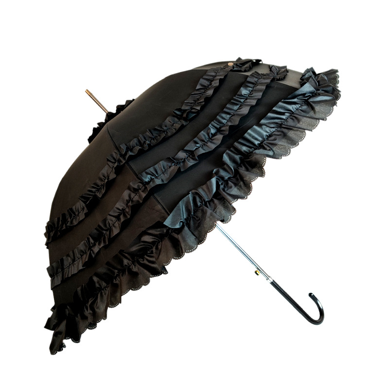 anti uv 3 frill princess umbrella wedding bridal parasol black anti uv 3 frill princess umbrella wedding bridal parasol black